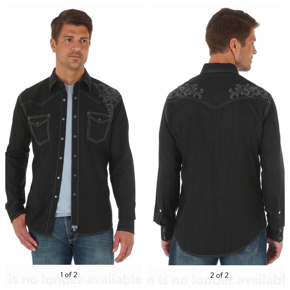 Wrangler Rock 47 LS Embroidered Button Down Shirt